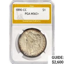 1890-CC Morgan Silver Dollar PGA MS63+