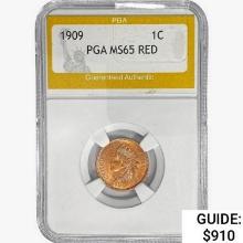 1909 Indian Head Cent PGA MS65 RED