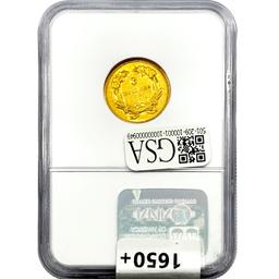 1854 $3 Gold Piece NGC AU58