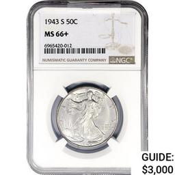 1943-S Walking Liberty Half Dollar NGC MS66+