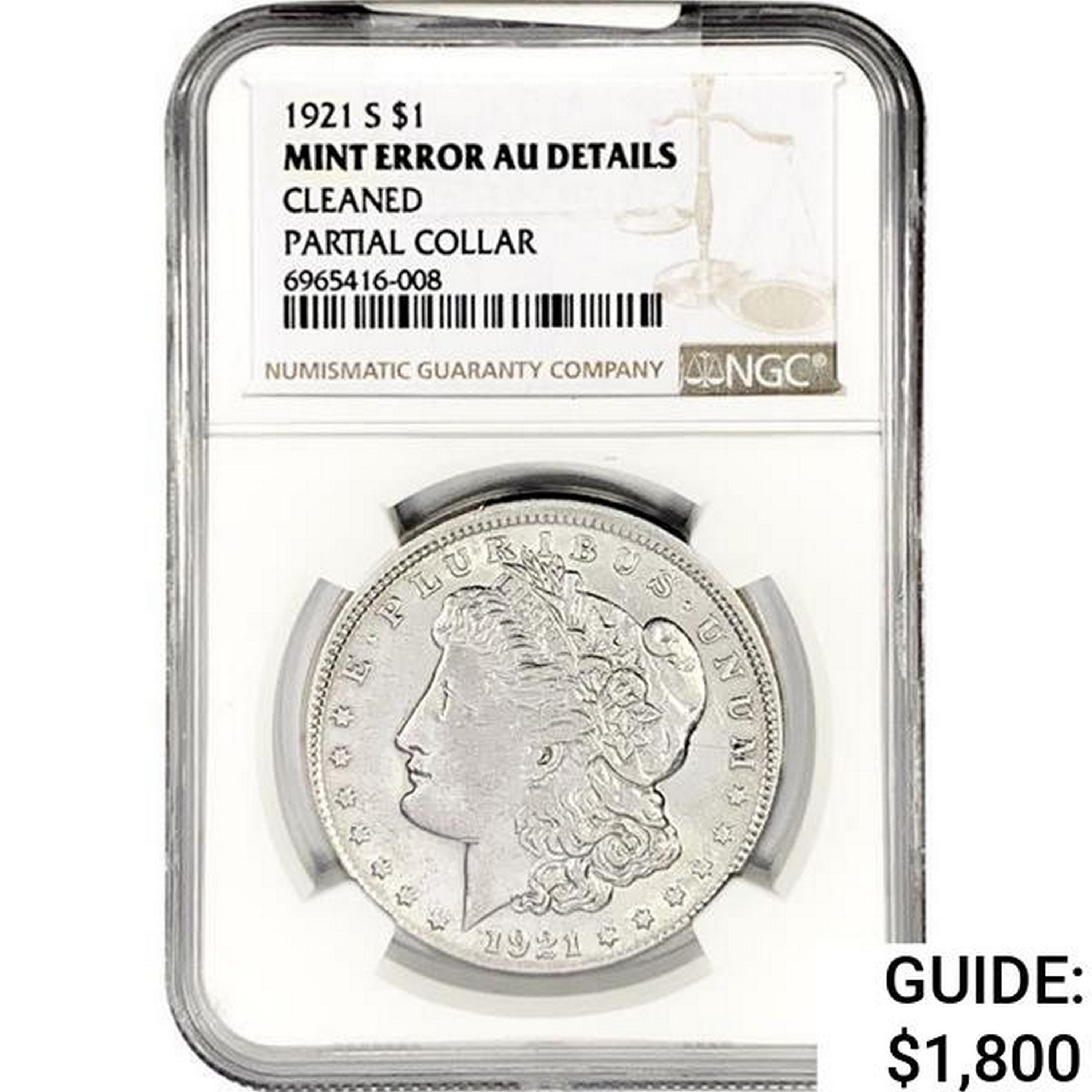 1921-S Morgan Silver Dollar NGC AU Details Mint Er