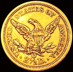 1843-O Sm Date $2.50 Gold Quarter Eagle UNCIRCULAT