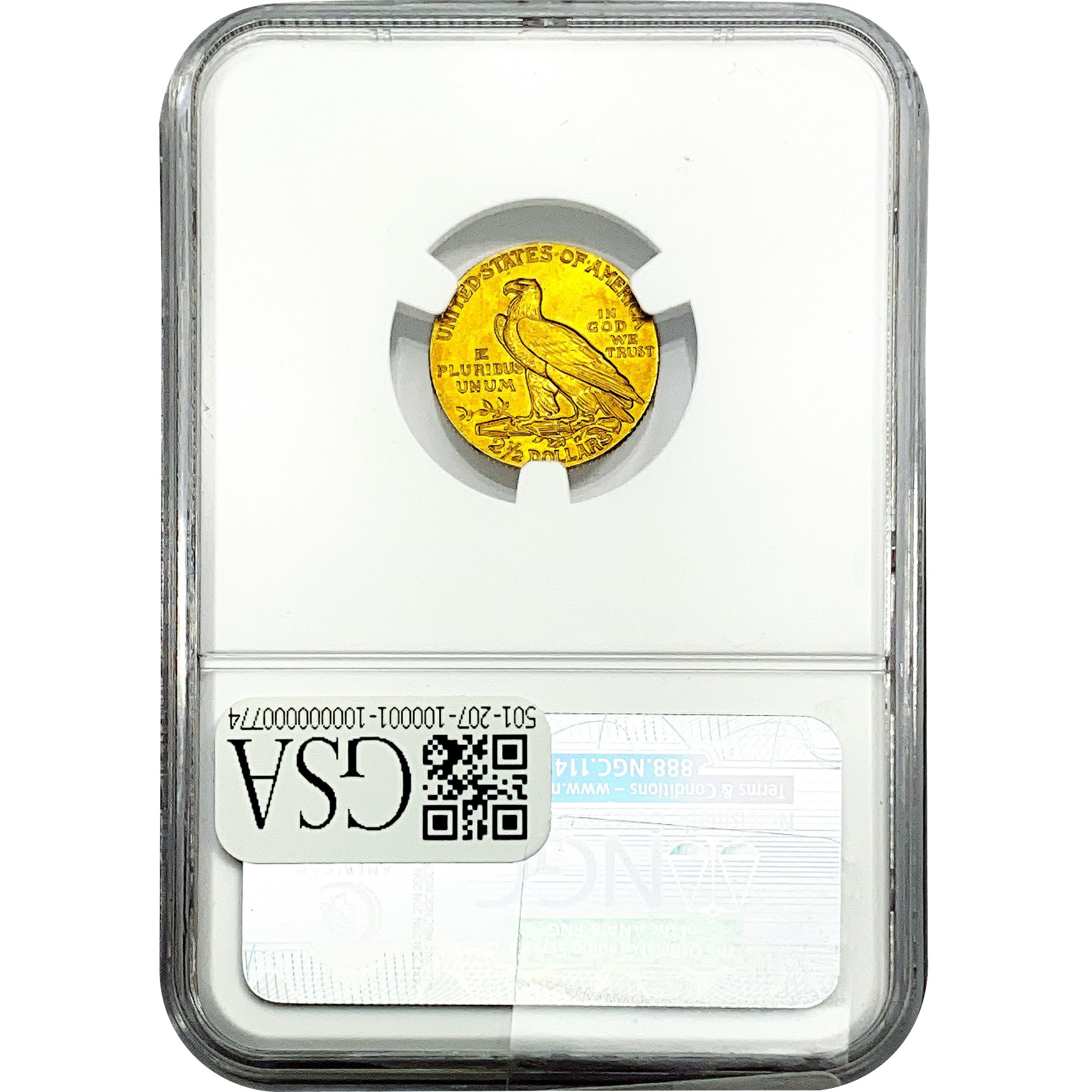 1908 $2.50 Gold Quarter Eagle NGC MS64