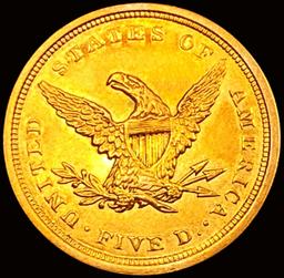 1840 $5 Gold Half Eagle CHOICE BU