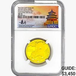 2019(G) .529oz. Gold China Panda 200 Yuan NGC MS80