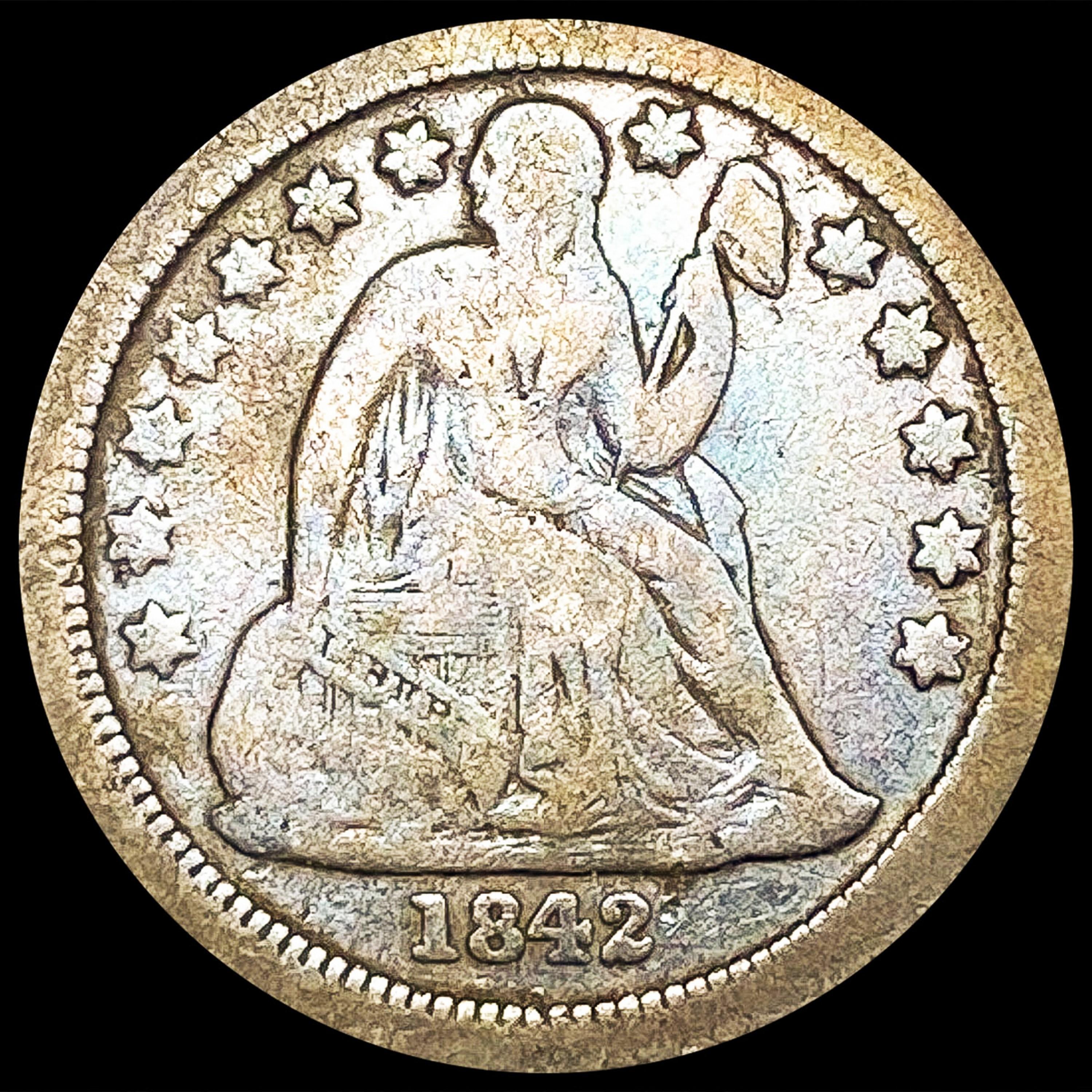 1842-O Seated Liberty Dime NICELY CIRCULATED