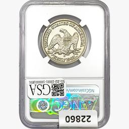 1855-O Seated Lib. 50C NGC Shipwreck Effect SS REP