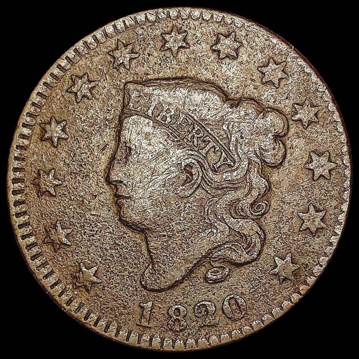 1820 Sm Date Coronet Head Large Cent LIGHTLY CIRCU