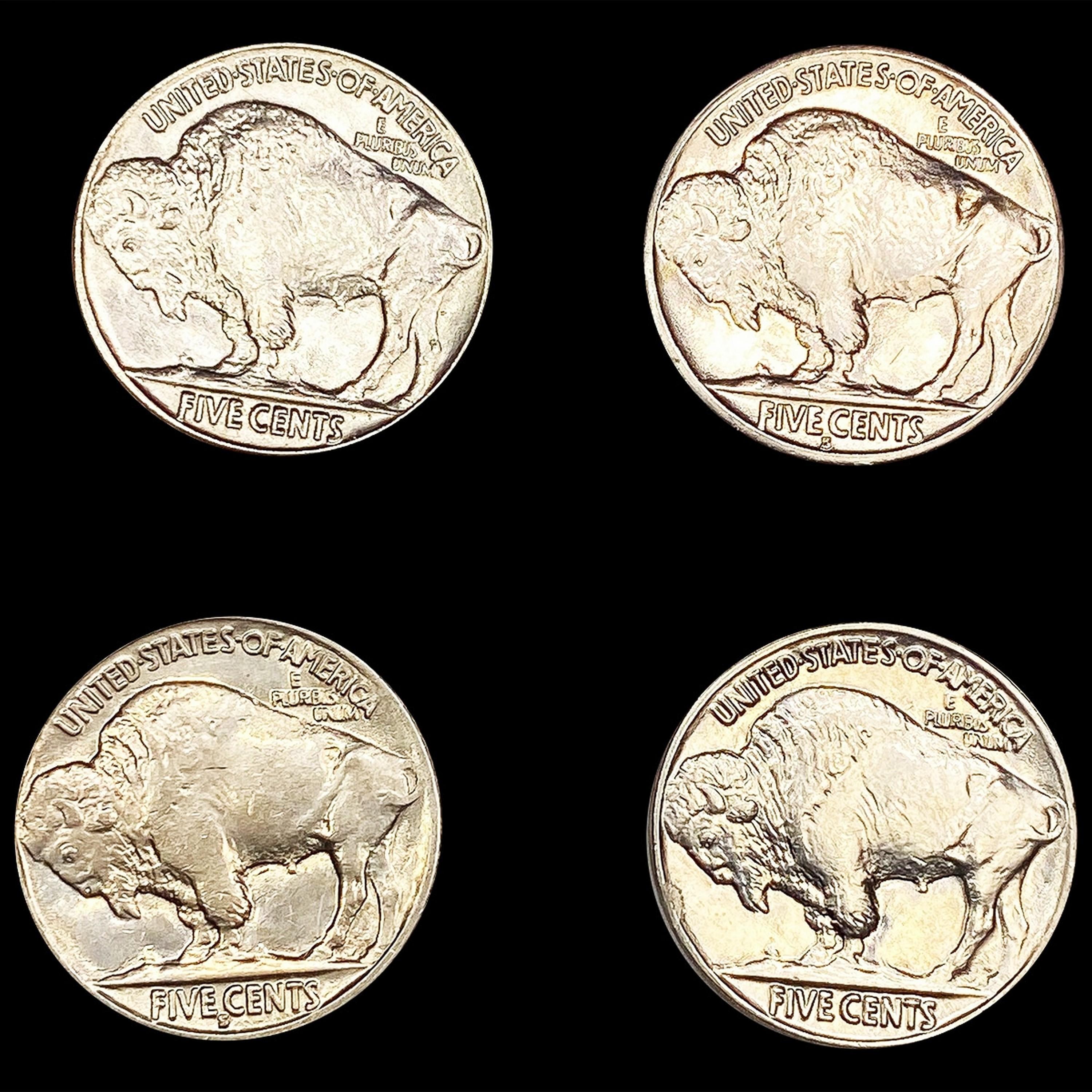 [4] Buffalo Nickels (1935-S, 1936, 1936-S, 1937) U