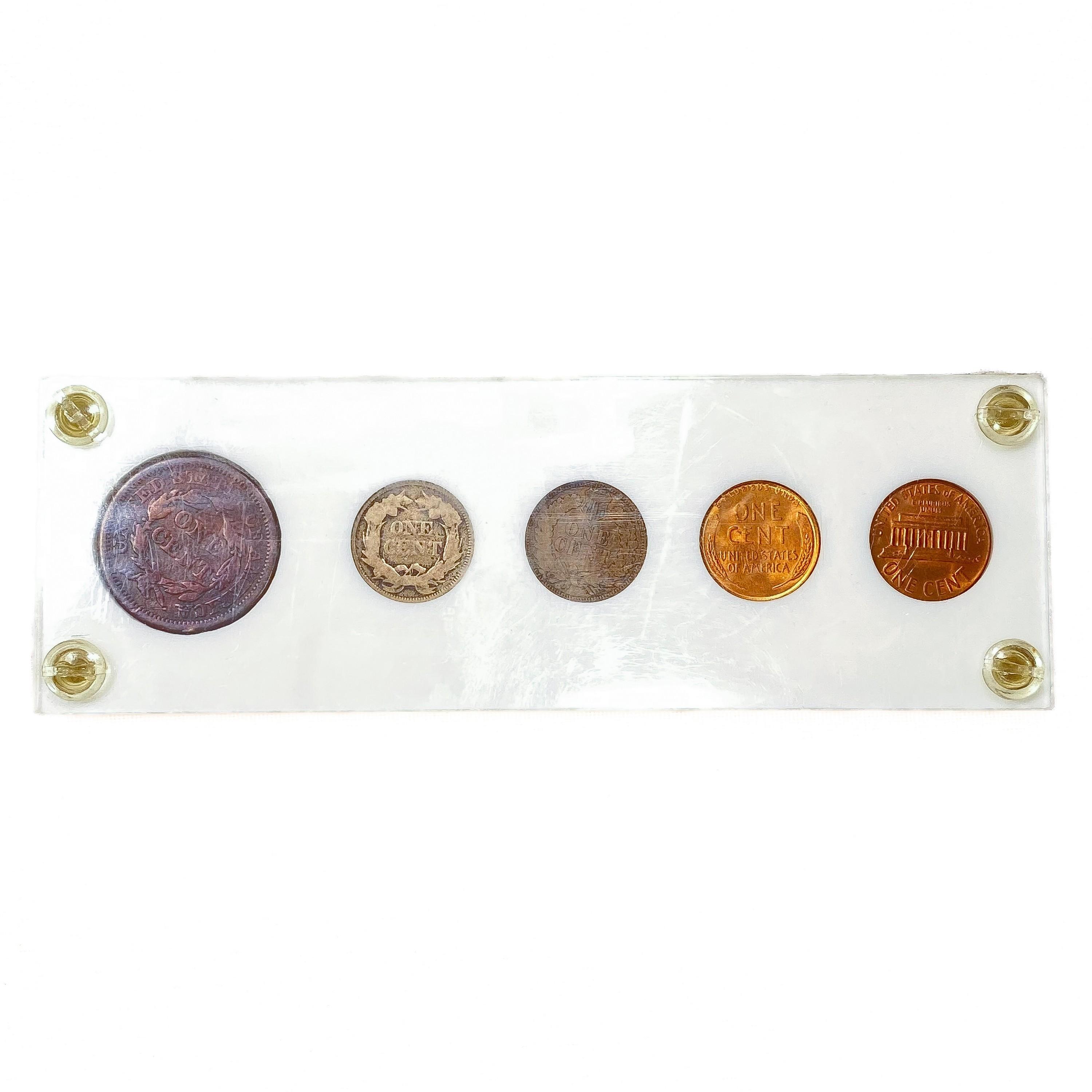 1844-1966 US Type Pennies Set (5 Coins)