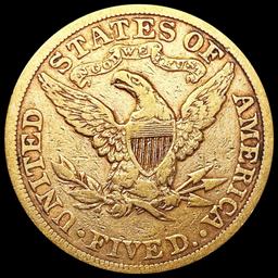 1884 $5 Gold Half Eagle LIGHTLY CIRCULATED