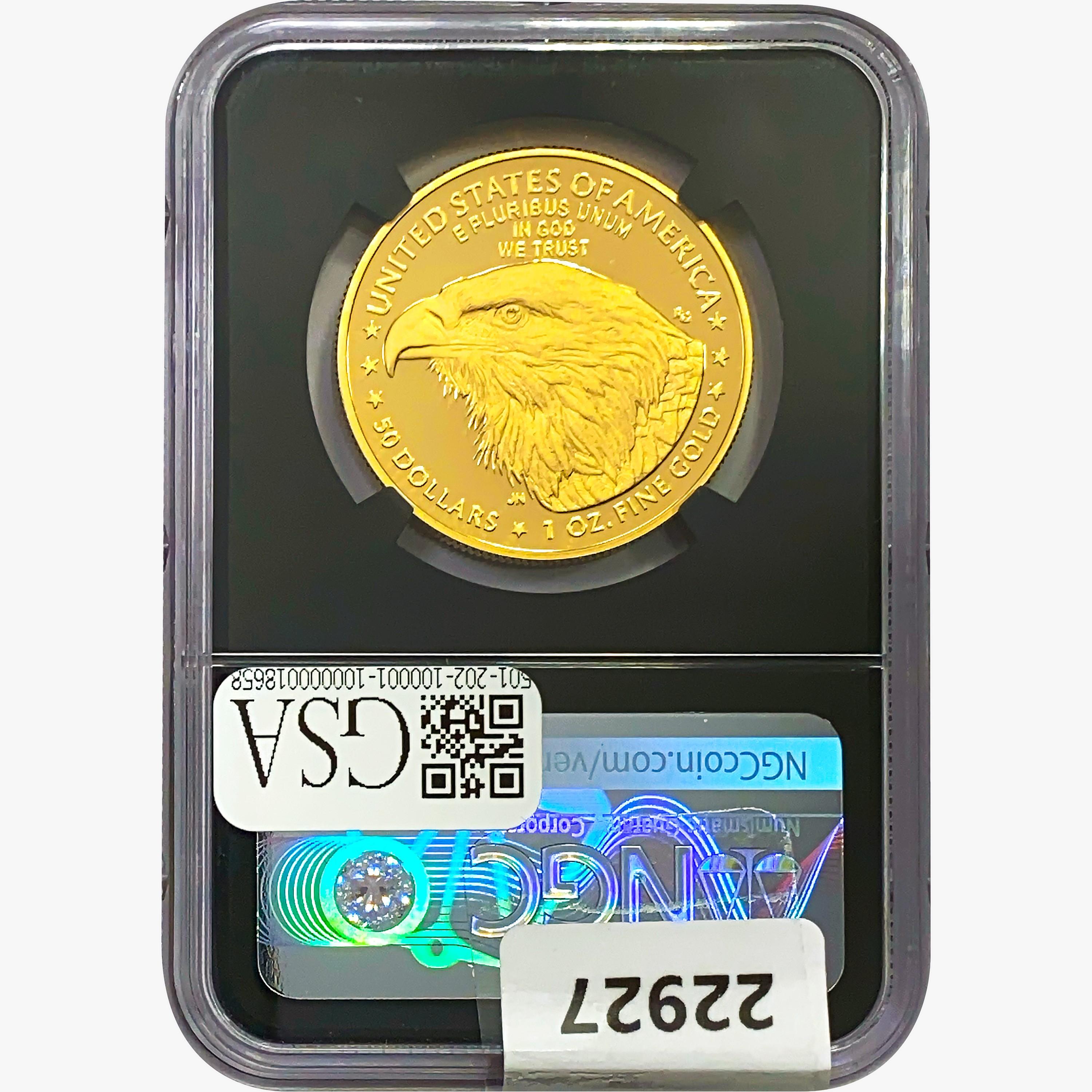 2021-W $50 1oz. Gold Eagle NGC PF70 UC T-2 FDI