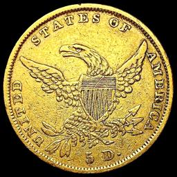 1836 $5 Gold Half Eagle NICELY CIRCULATED
