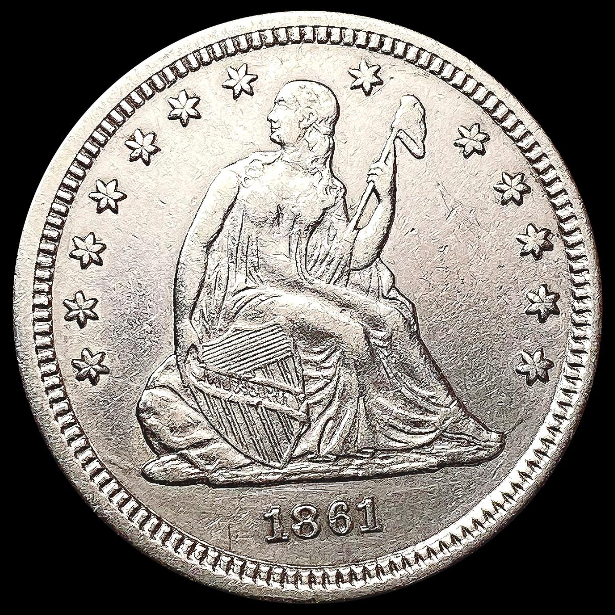 1861 Seated Liberty Quarter CLOSELY UNCIRCULATED