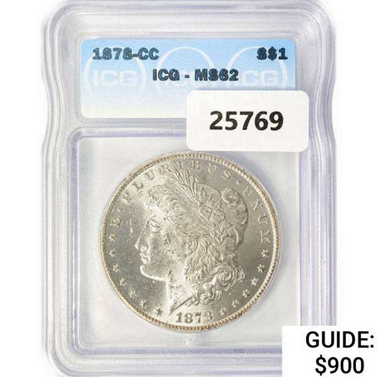 1878-CC Morgan Silver Dollar ICG MS62