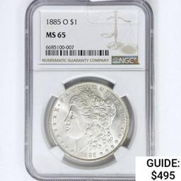 1885-O Morgan Silver Dollar NGC MS65