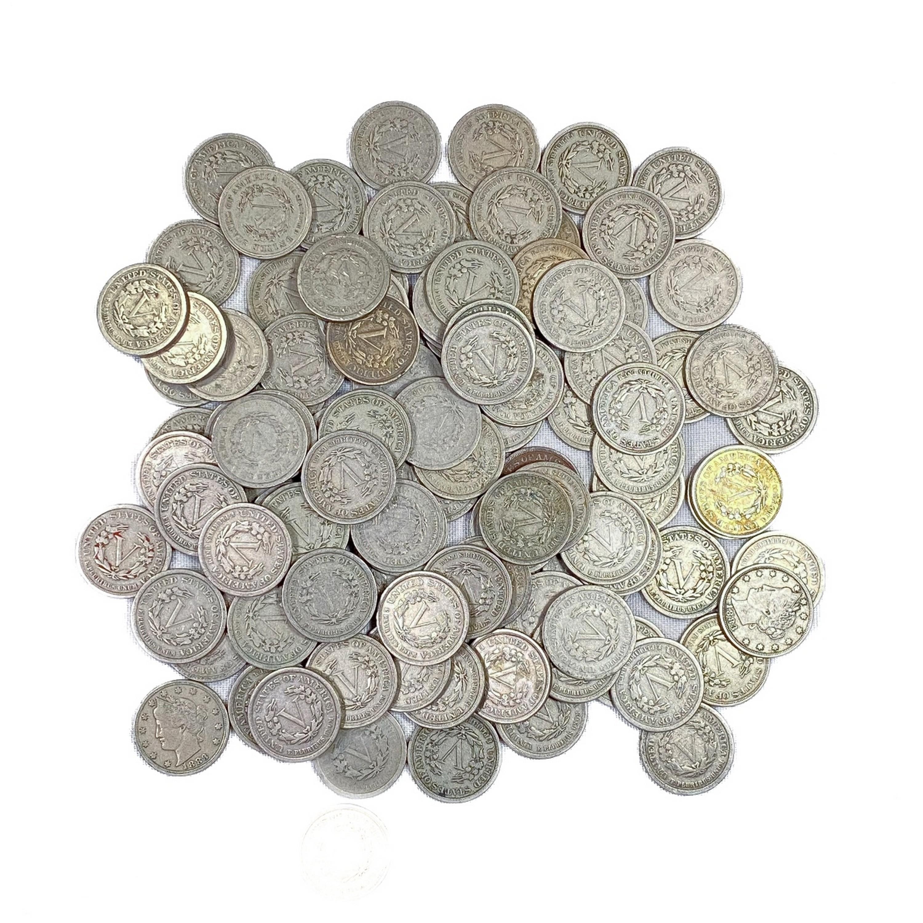 1883 Victory Nickels (104 Coins)