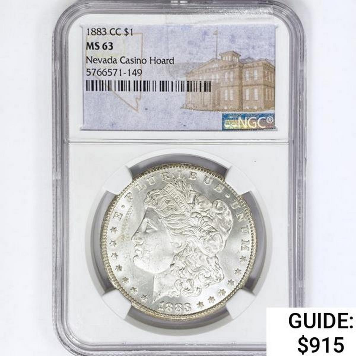 1883-CC Morgan Silver Dollar NGC MS63