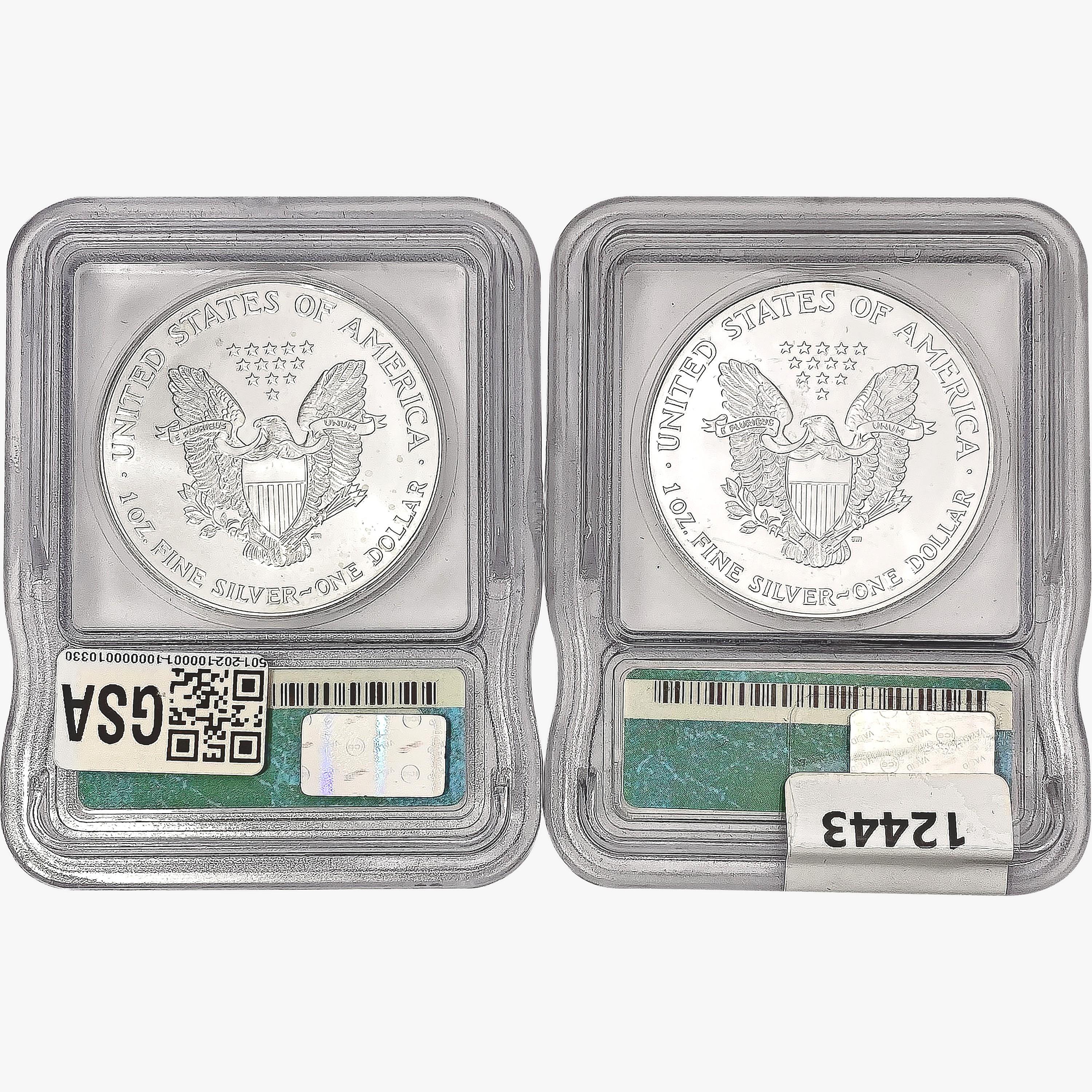 2000-2001 [2] Silver Eagle ICG MS69