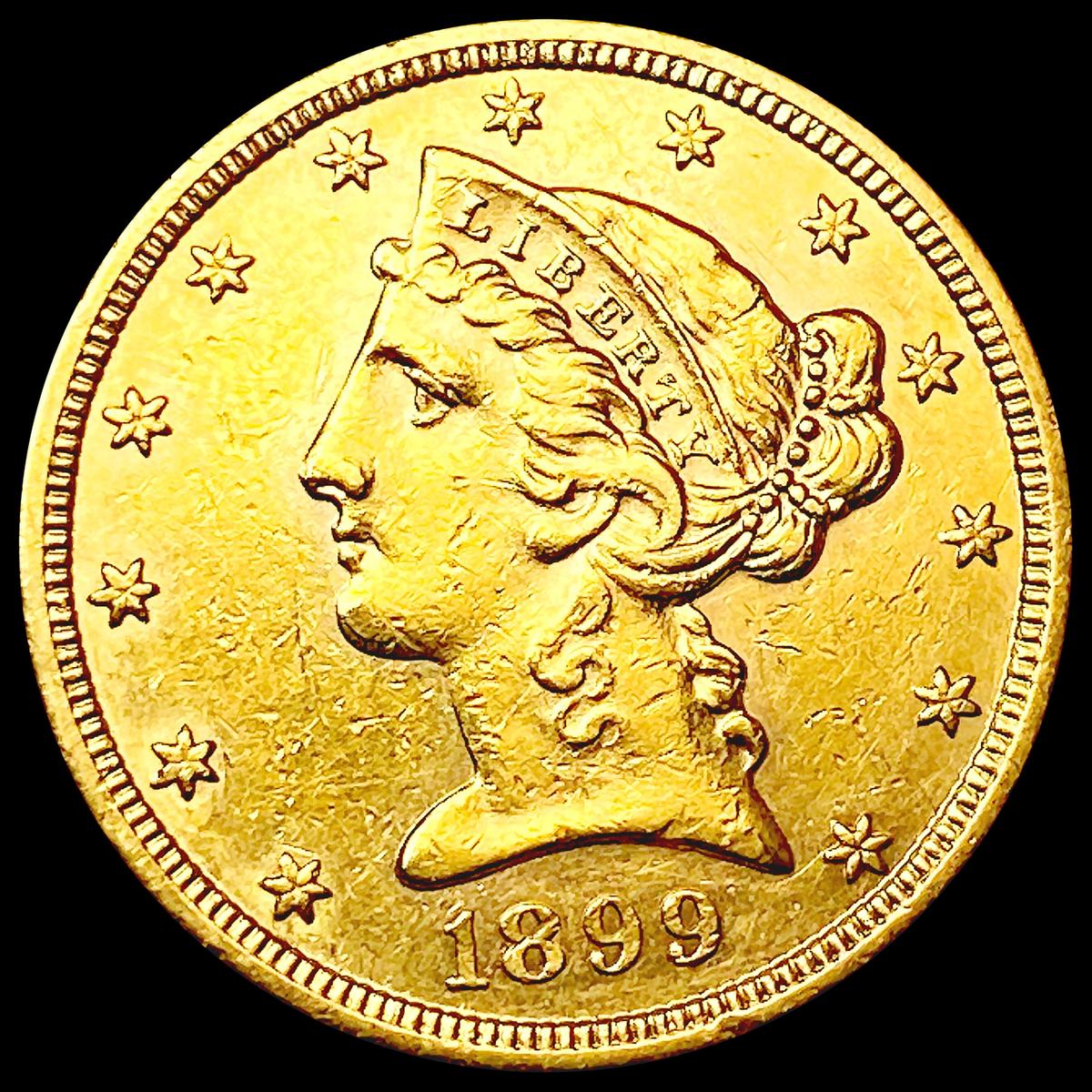 1899-S $5 Gold Half Eagle CLOSELY UNCIRCULATED