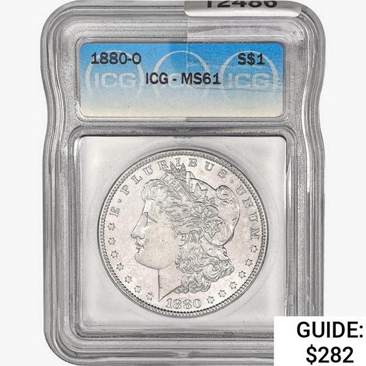 1880-O Morgan Silver Dollar ICG MS61