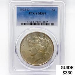 1923-D Silver Peace Dollar PCGS MS61