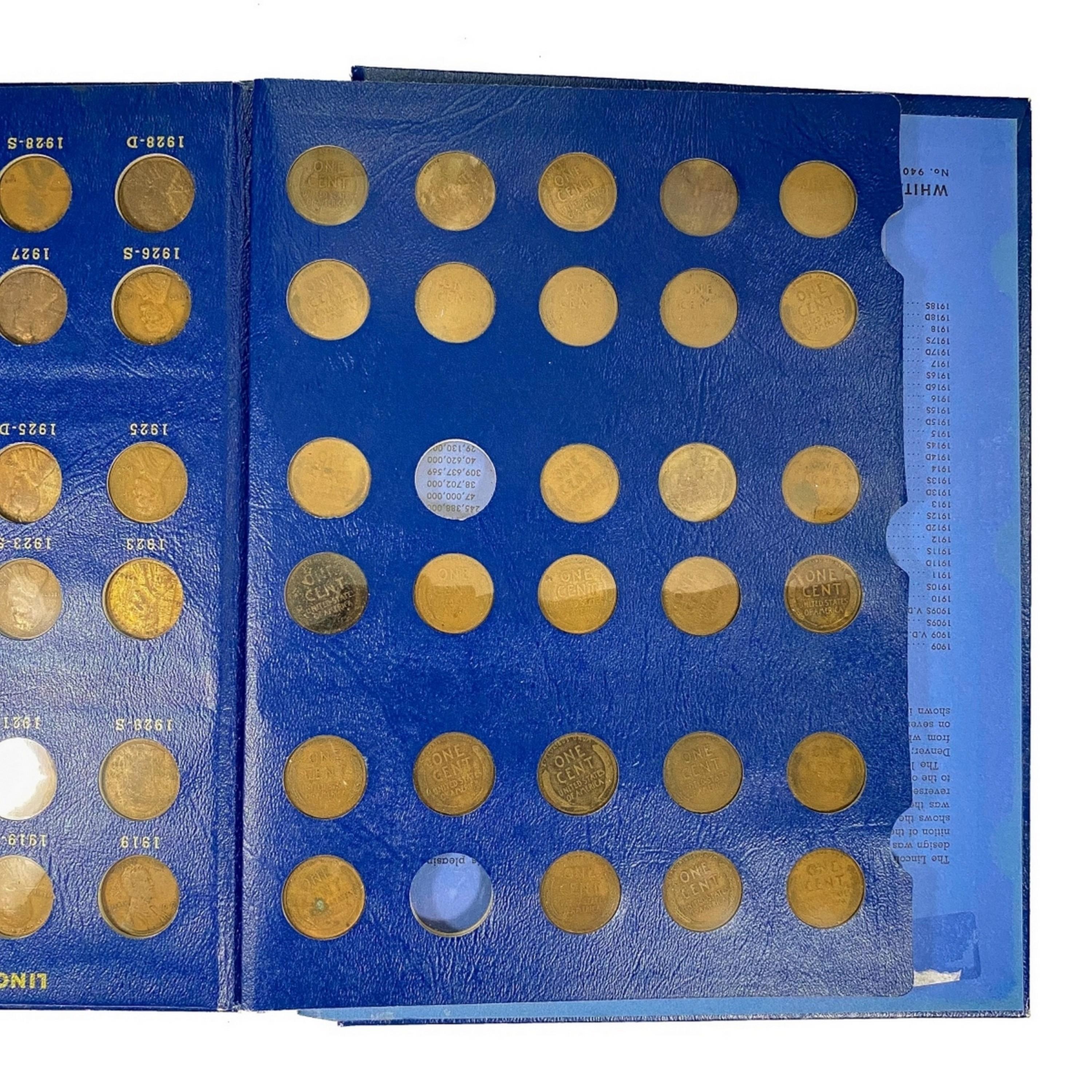 1909 - 1940 Lincoln Head Cent Book (87 Coins)
