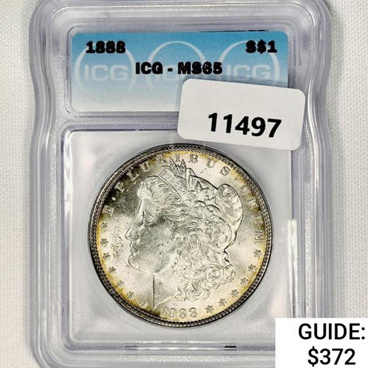 1888 Morgan Silver Dollar ICG MS65