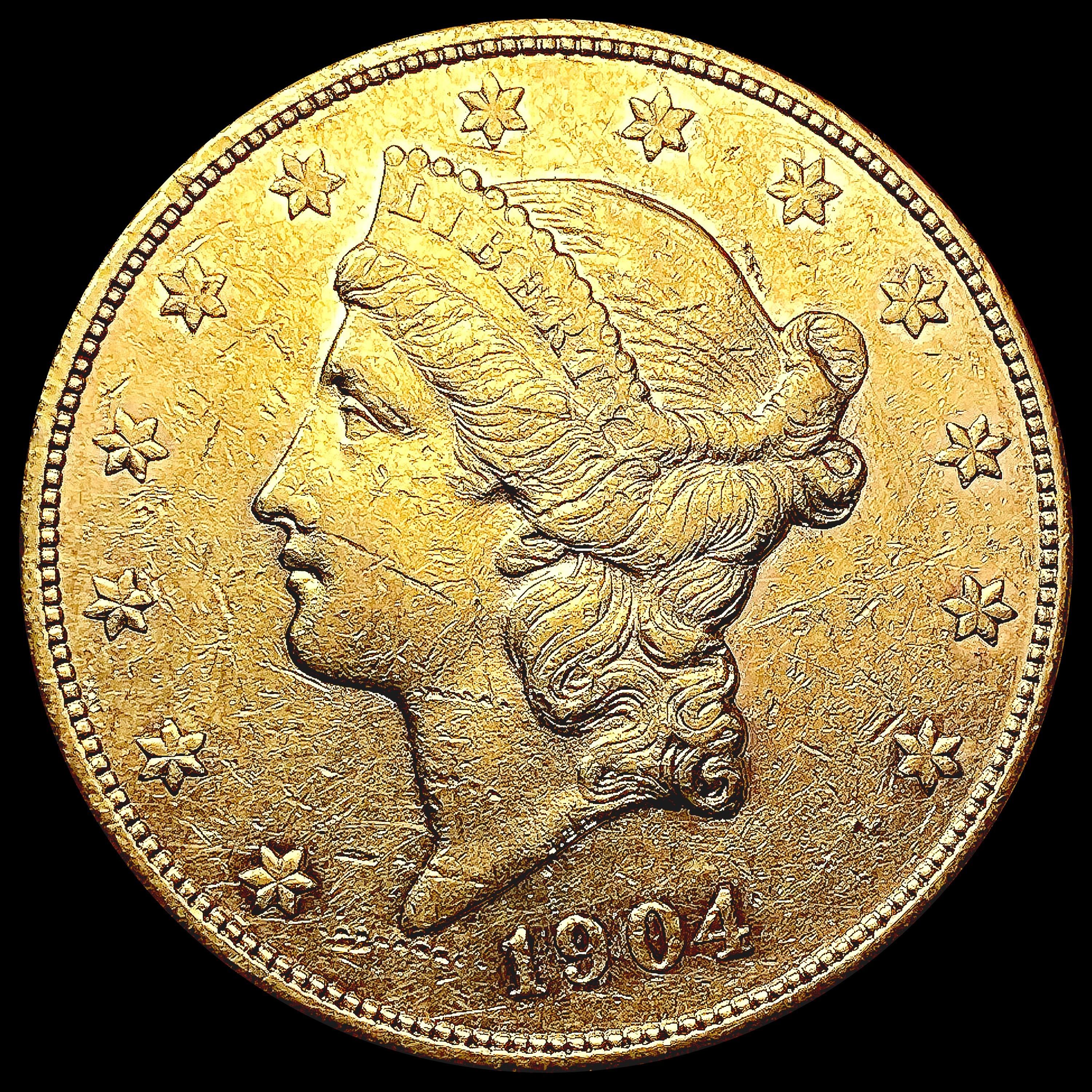 1904-S $20 Gold Double Eagle CHOICE AU