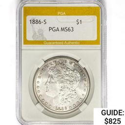 1886-S Morgan Silver Dollar PGA MS63