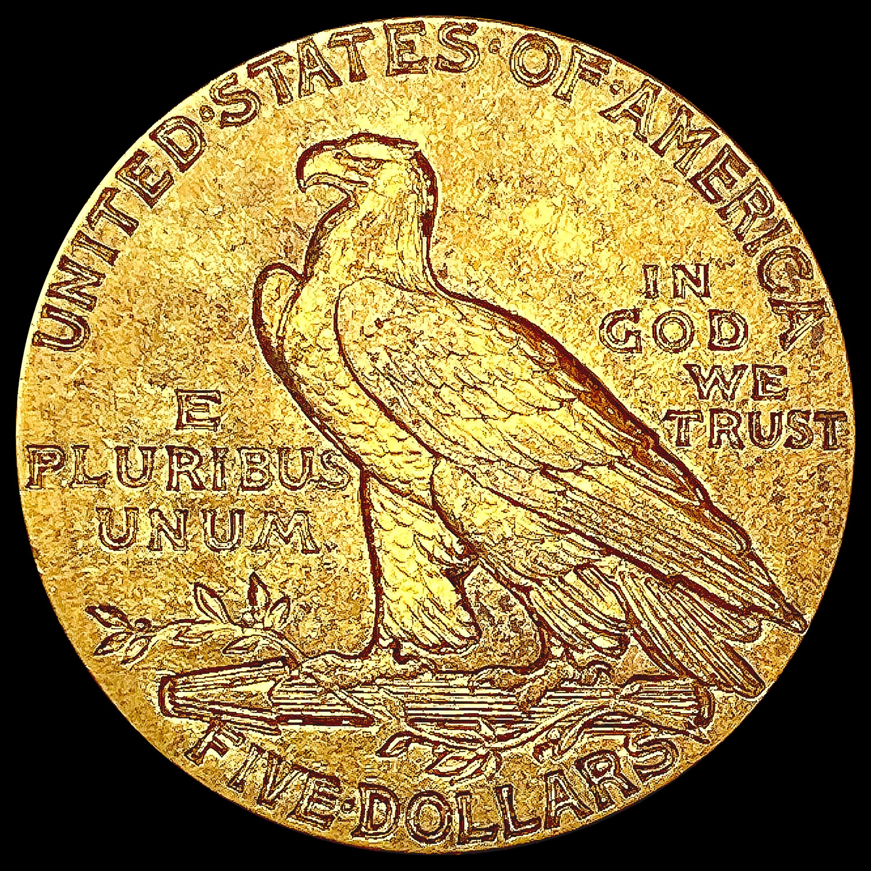 1912 $5 Gold Half Eagle LIGHTLY CIRCULATED