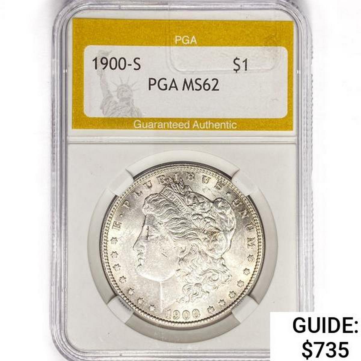 1900-S Morgan Silver Dollar PGA MS62