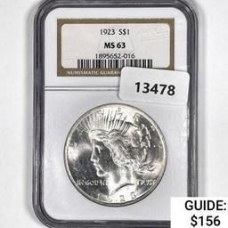 1923 Silver Peace Dollar NGC MS63