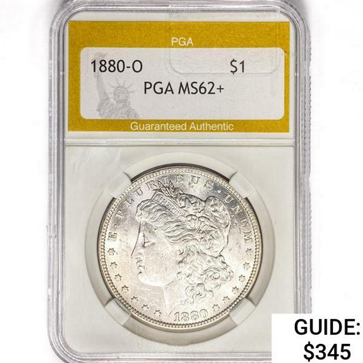 1880-O Morgan Silver Dollar PGA MS62+