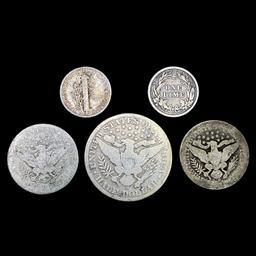 [5] Varied US Coinage [1895-O, 1898-D, 1907-S, 191