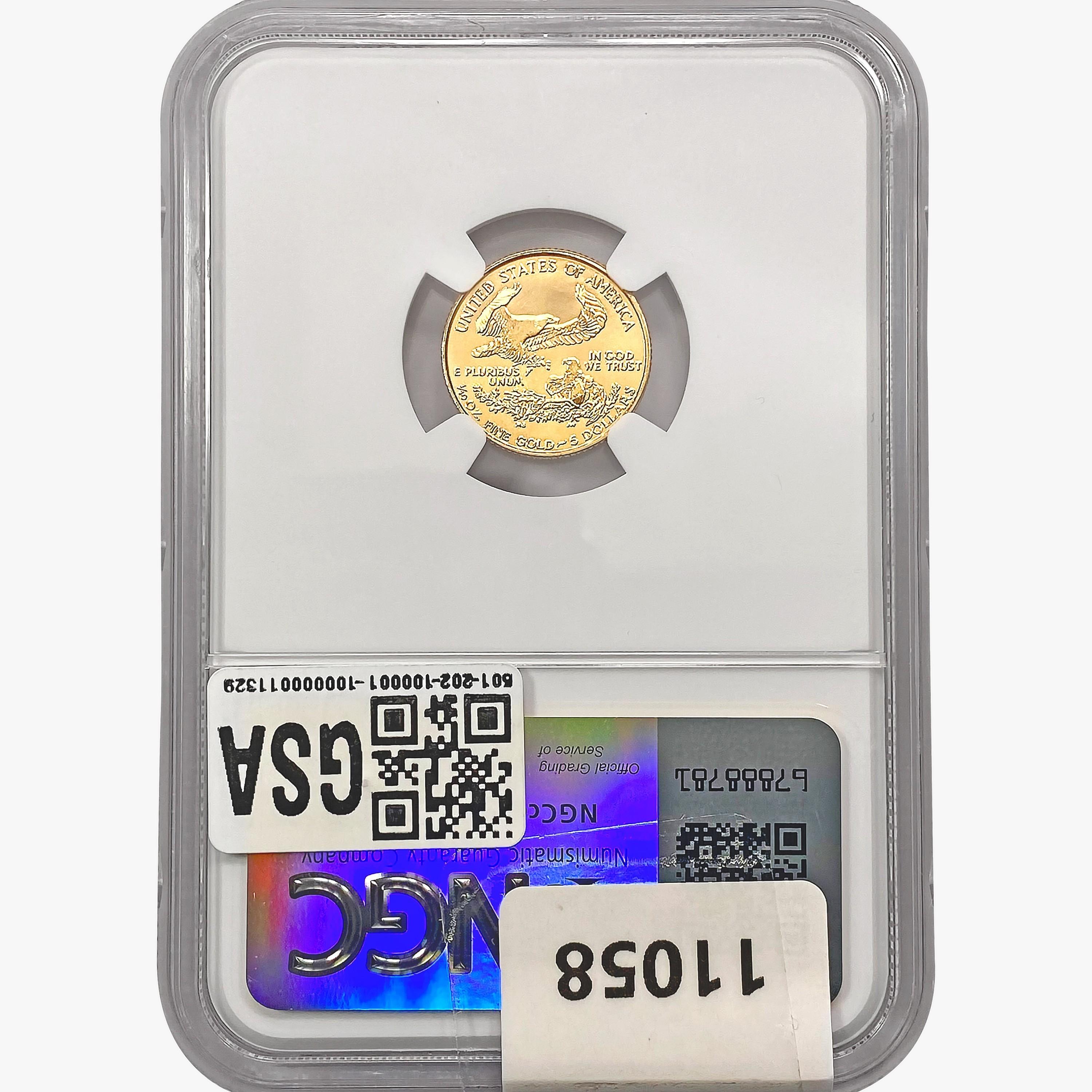 1998 $5 1/10oz. Gold Eagle NGC MS69