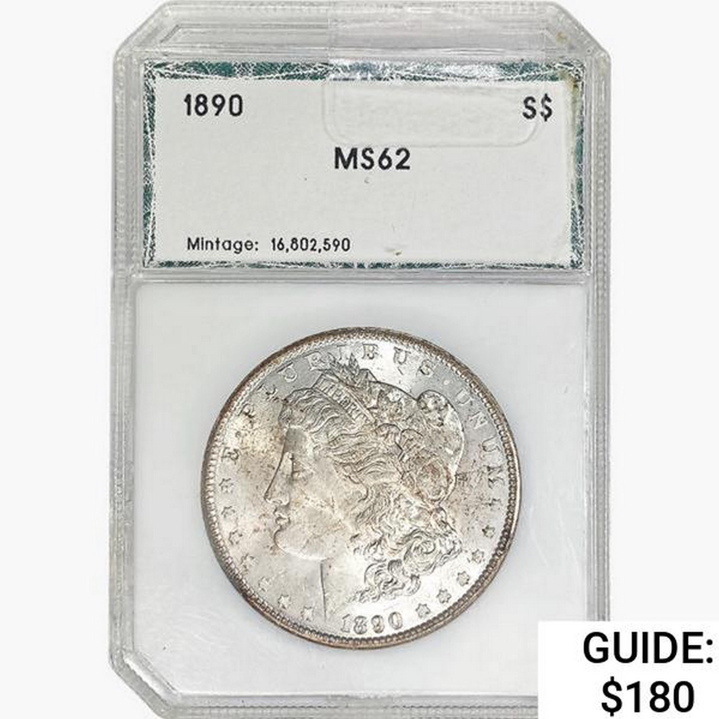 1890 Morgan Silver Dollar PCI MS62