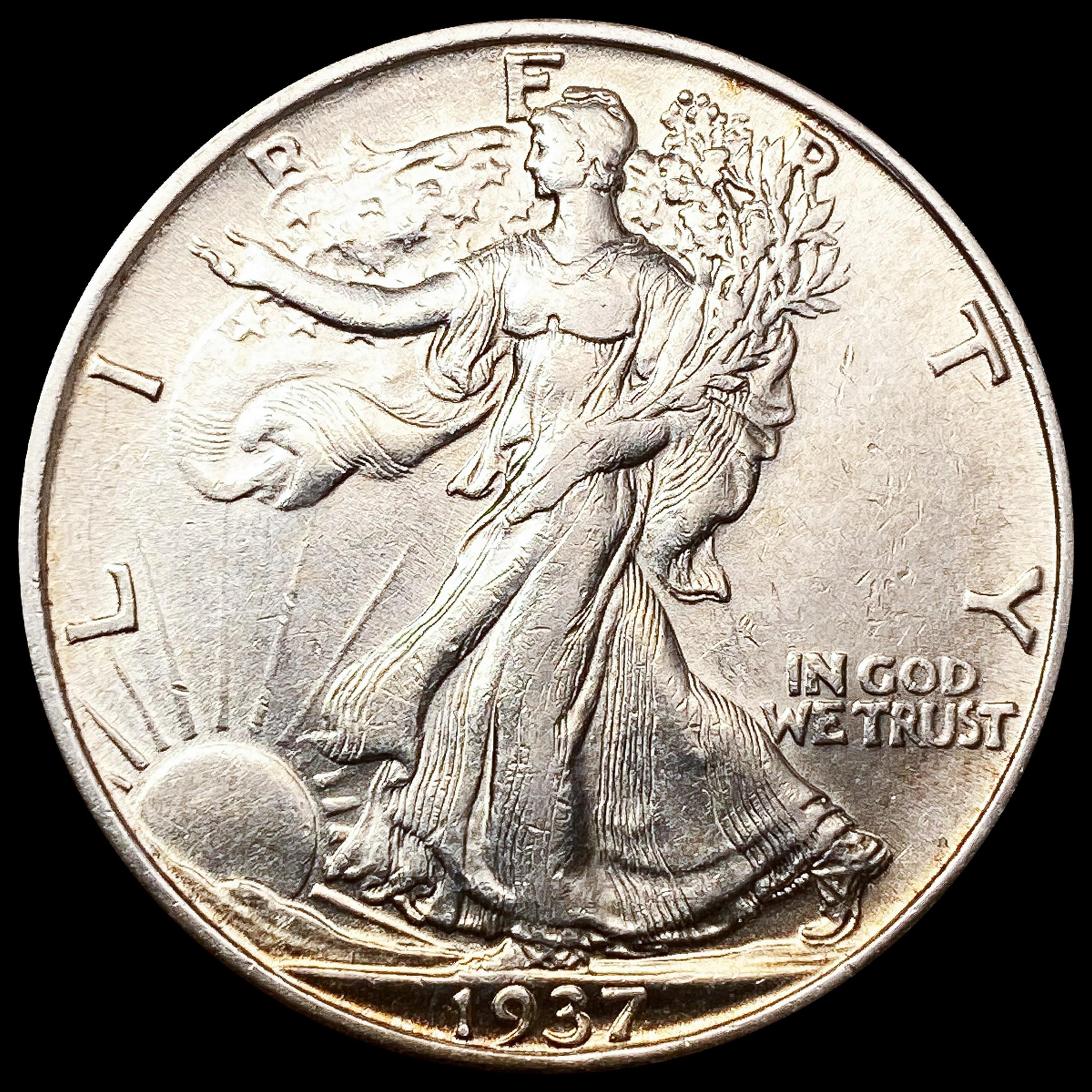 1937-S Walking Liberty Half Dollar CLOSELY UNCIRCU