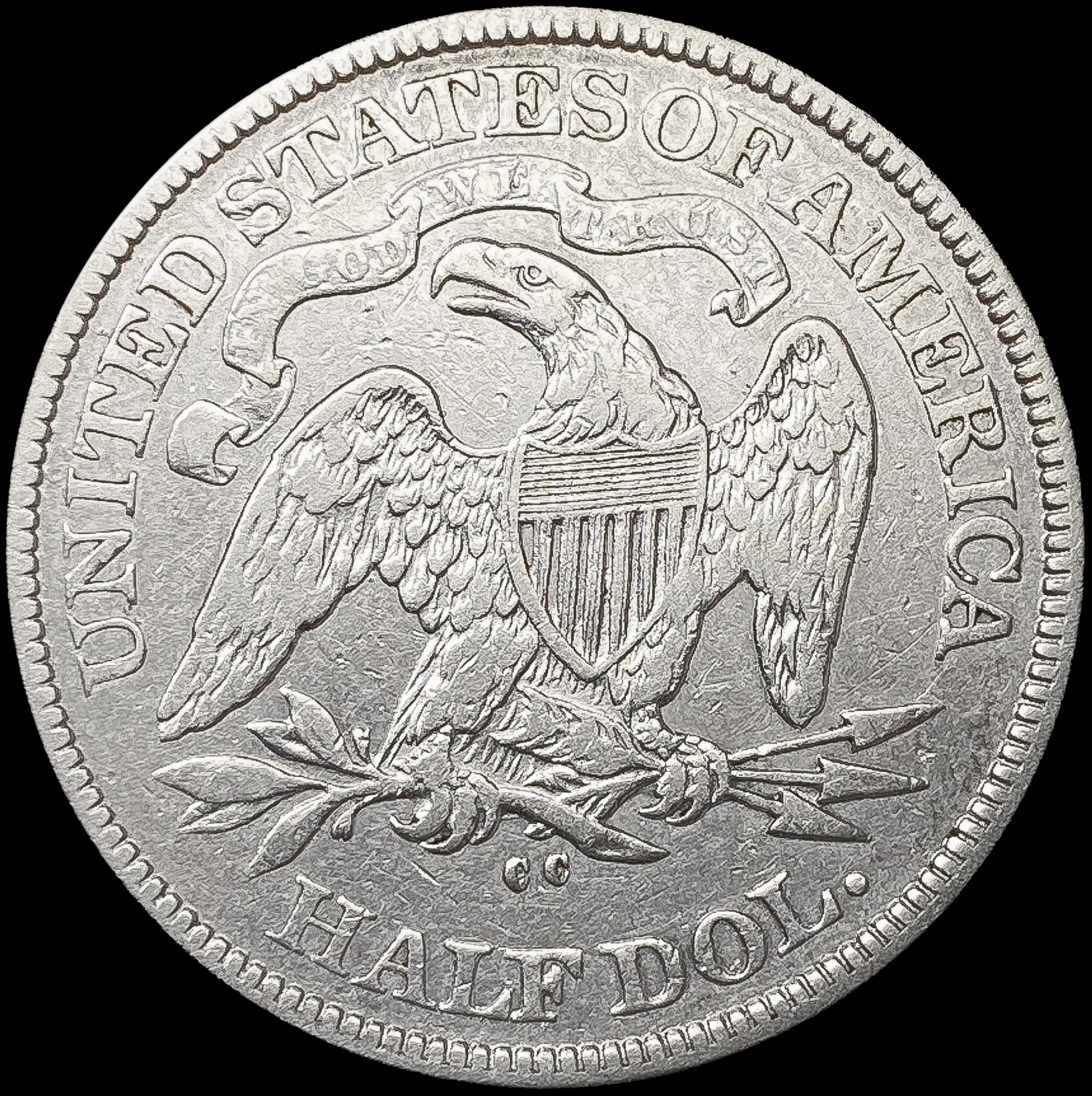 1875-CC Seated Liberty Half Dollar CLOSELY UNCIRCU