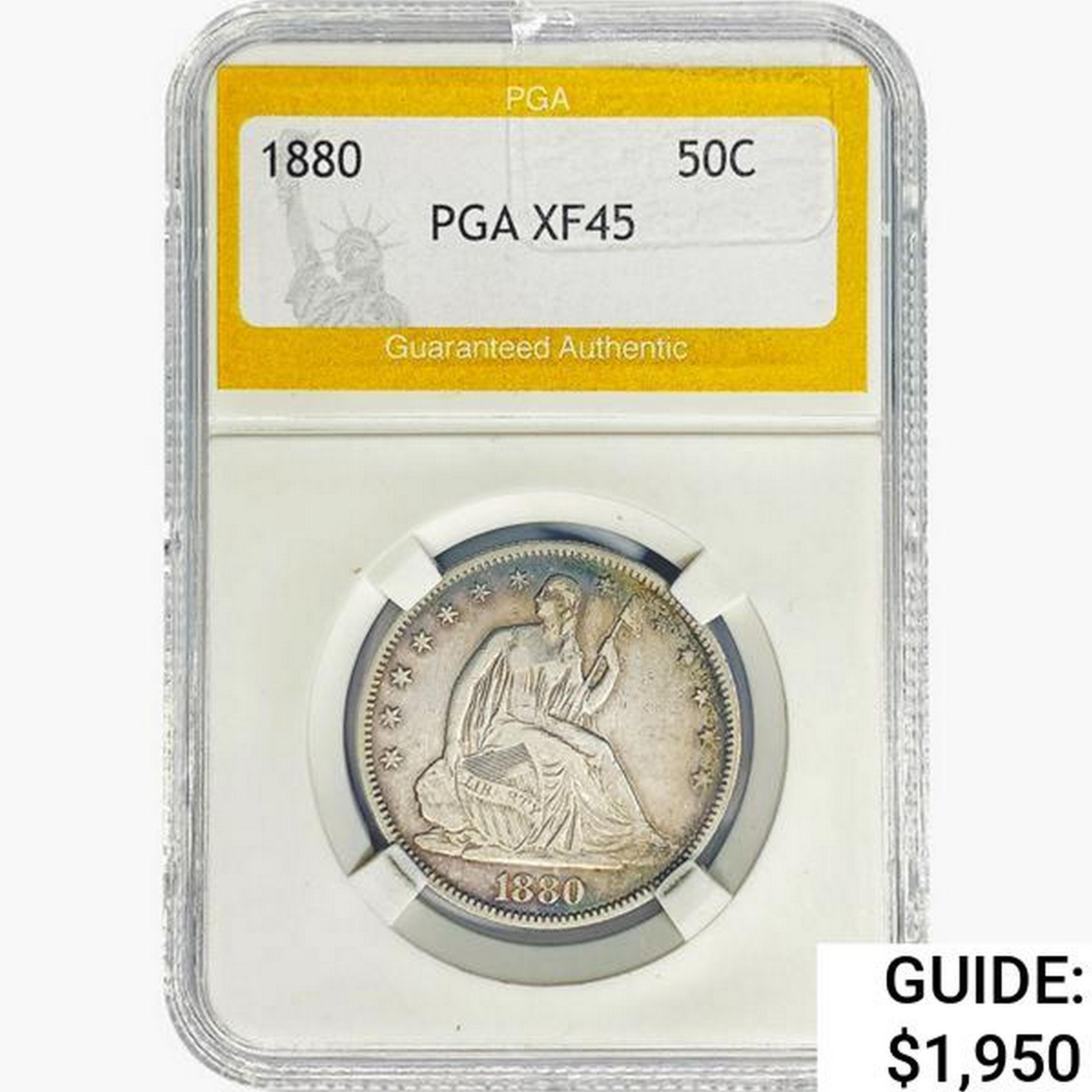 1880 Seated Liberty Half Dollar PGA XF45