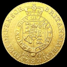 1801 G.B. .1231oz Gold Half Guinea LIGHTLY CIRCULA