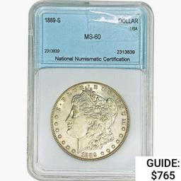 1889-S Morgan Silver Dollar NNC MS60