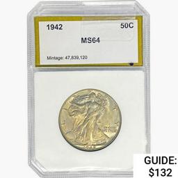 1942 Walking Liberty Half Dollar PCI MS64