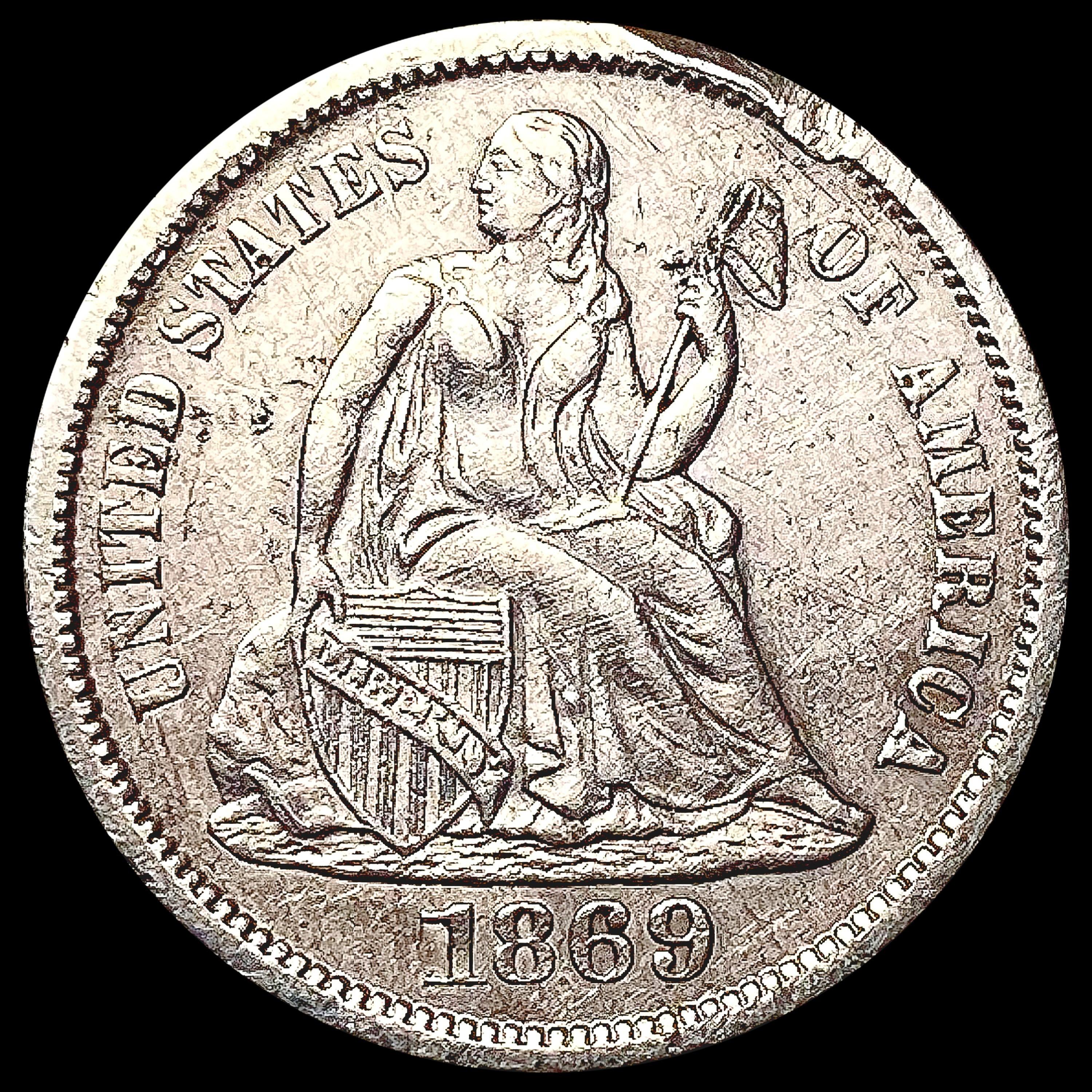 1869-S Seated Liberty Dime CLOSELY UNCIRCULATED