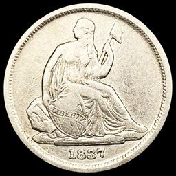 1837 No Stars Seated Liberty Dime LIGHTLY CIRCULAT