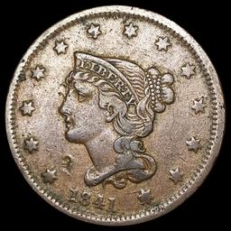 1841 Braided Hair Large Cent CLOSELY UNCIRCULATED