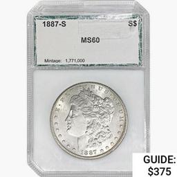 1887-S Morgan Silver Dollar PCI MS60