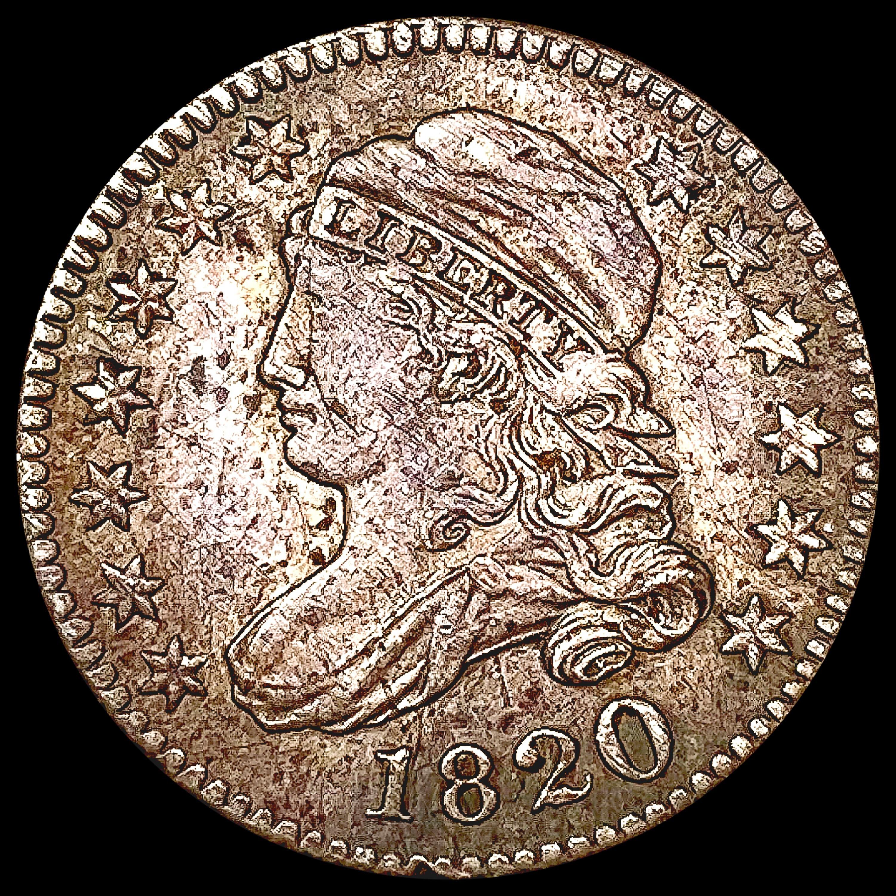 1820 Lg 0 Capped Bust Dime NEARLY UNCIRCULATED