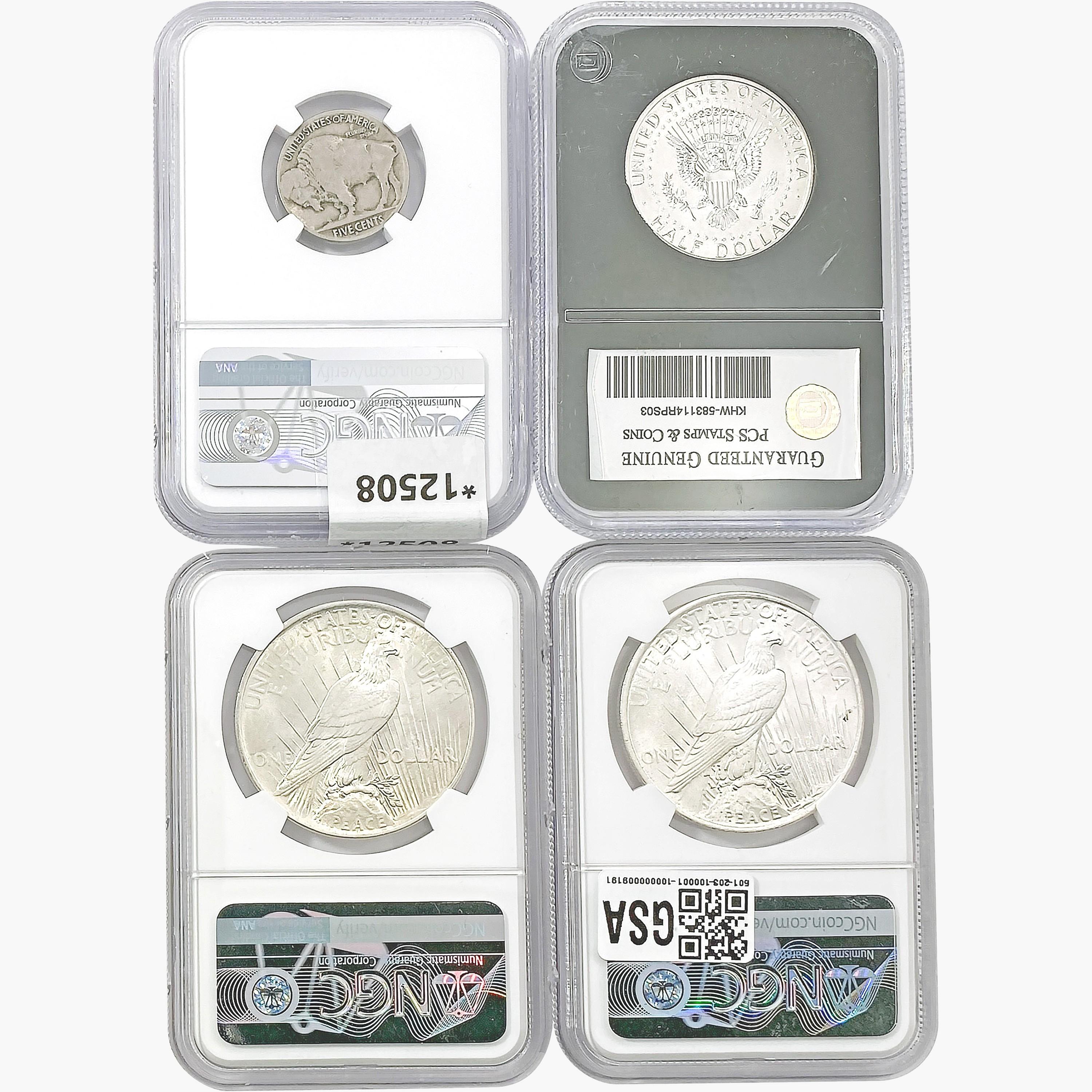 1915-2014 [4] US Varied Silver Coinage NGC/PCS