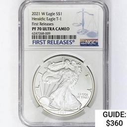 2021-W Silver Eagle NGC PF70 UC T-1